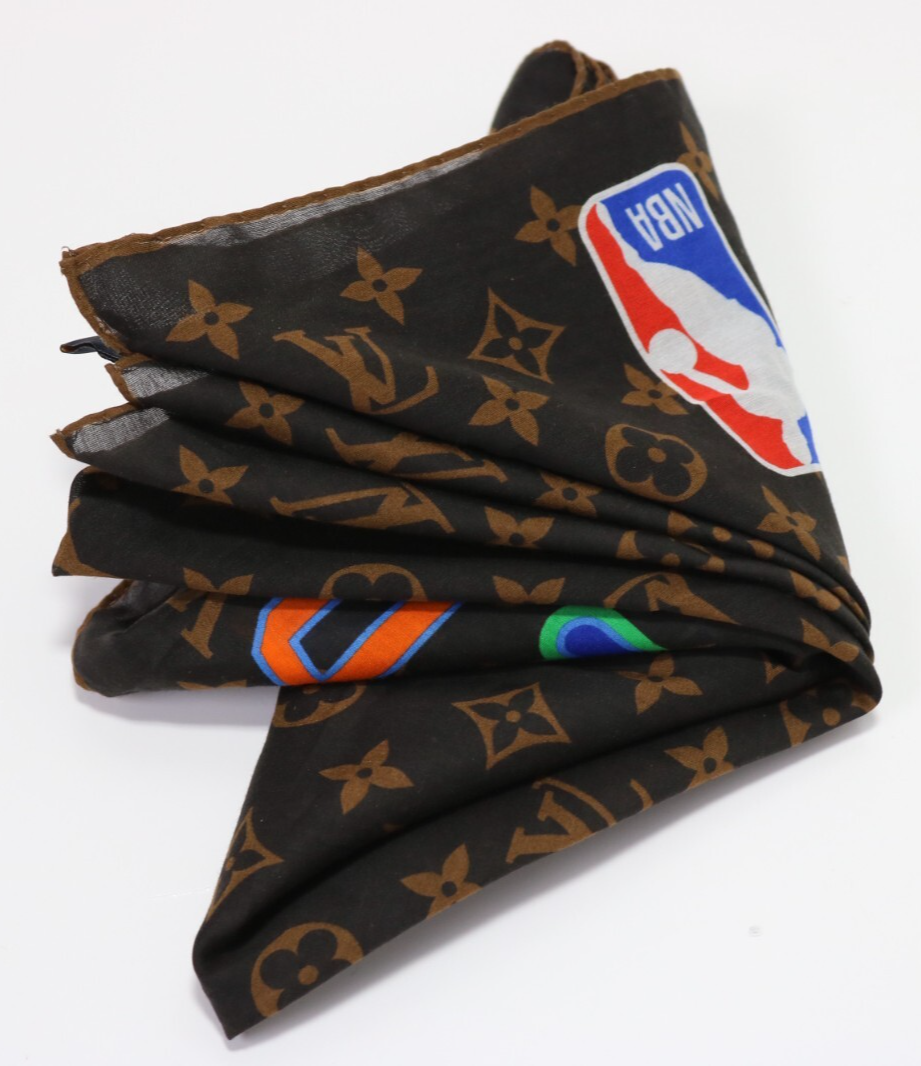 Authentic Louis Vuitton LV NBA Letters Monogram Brown Scarf and