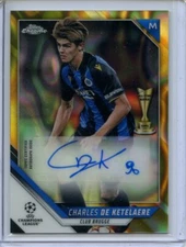 2021-22 Topps Chrome UEFA Charles De Ketelaere Gold Lava Autograph #CA-CD