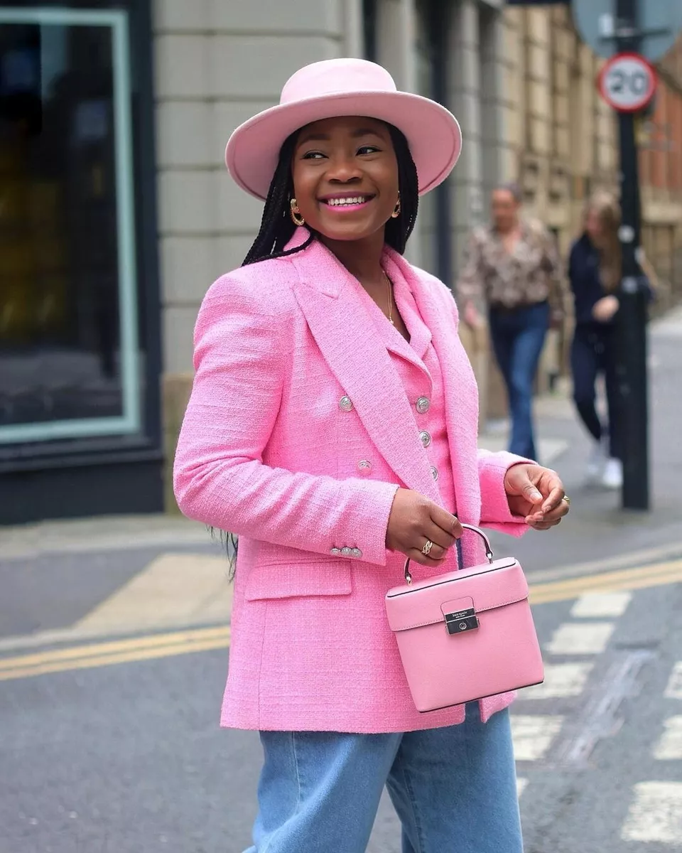 ZARA NEW WOMAN PINK TEXTURED DOUBLE-BREASTED BLAZER JACKET SIZE XS