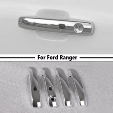 For Ford Ranger 2023-2025 With Smart Key Holes Chrome Door Handle Cover Trim
