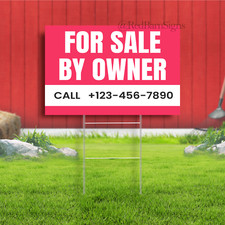 For Sale By Owner Indoor Outdoor Yard Sign