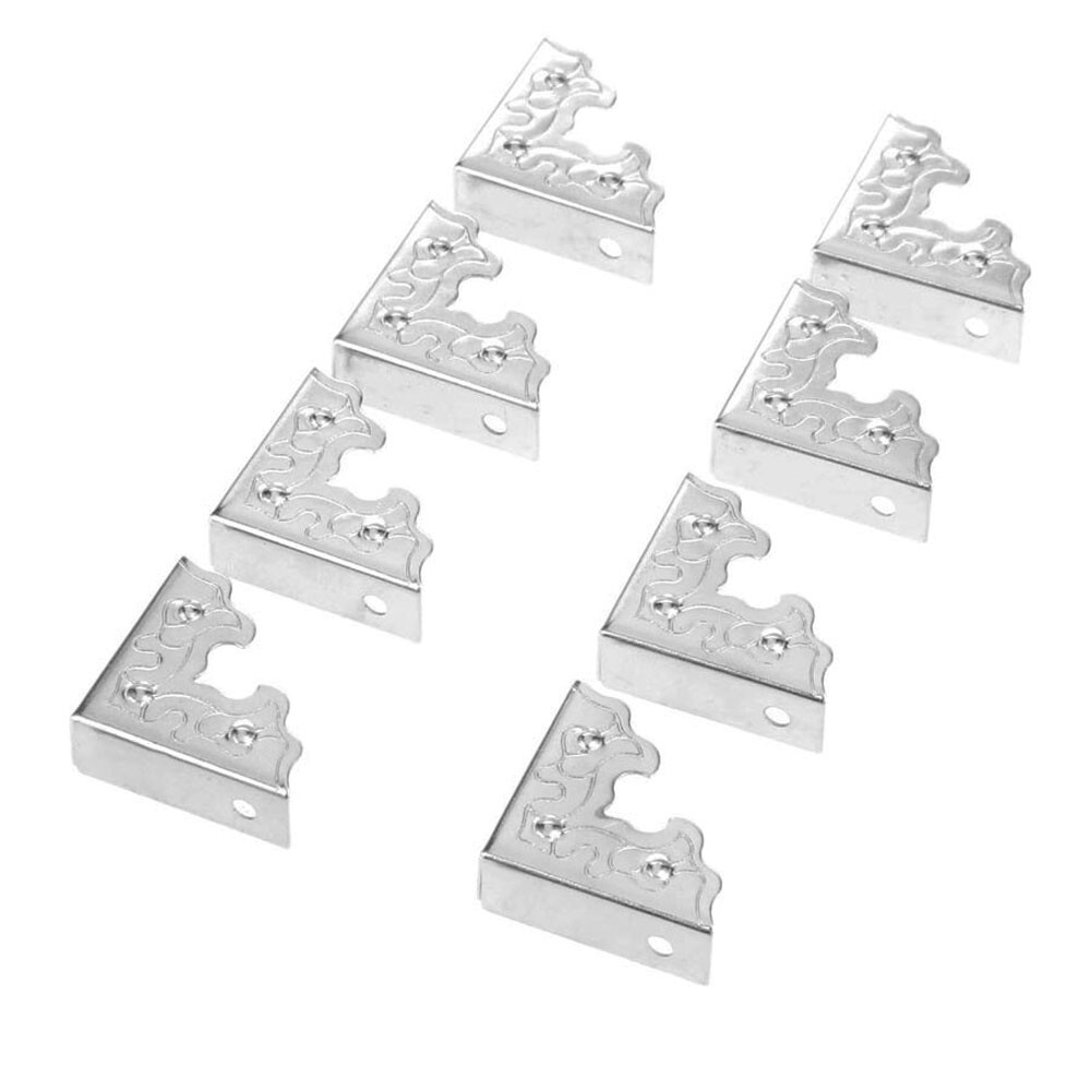 8pcs Silver Furniture Corner Protector Cabinet Jewellery Box Edge Guard 25*25mm