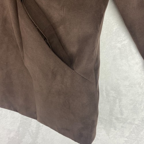 London Fog Jacket Womens Medium Petite Brown All Weather Suede Pockets Full Zip - Picture 6 of 16