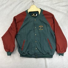 K Products Agrigold Jacket Mens XL Green Red Color Block Bomber USA Made Vtg 90