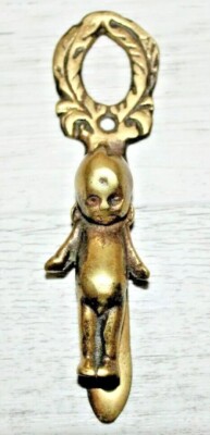 Vintage Messing Rose O'Neill Kewpie Türklopfer ca 1920 12 cm