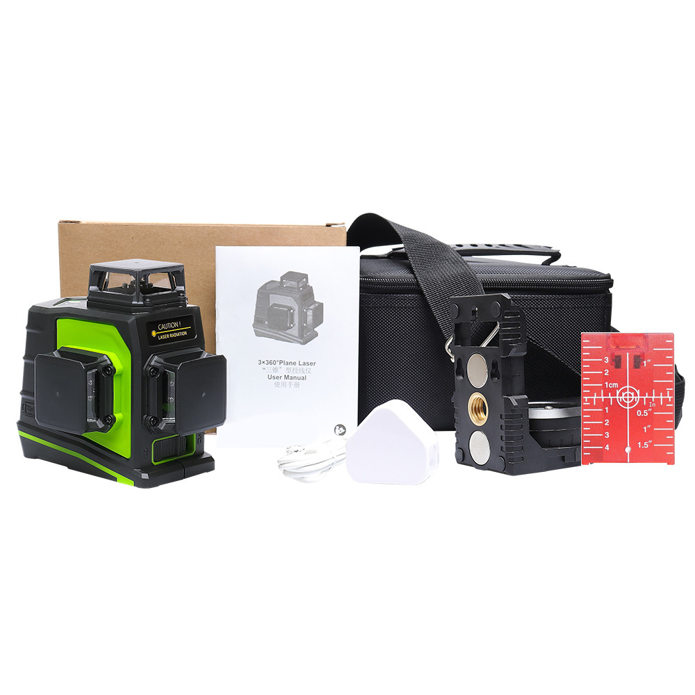 12 Lines 3D Rotary laser level self leveling 3 x 360 Degree Vertical Horizontal