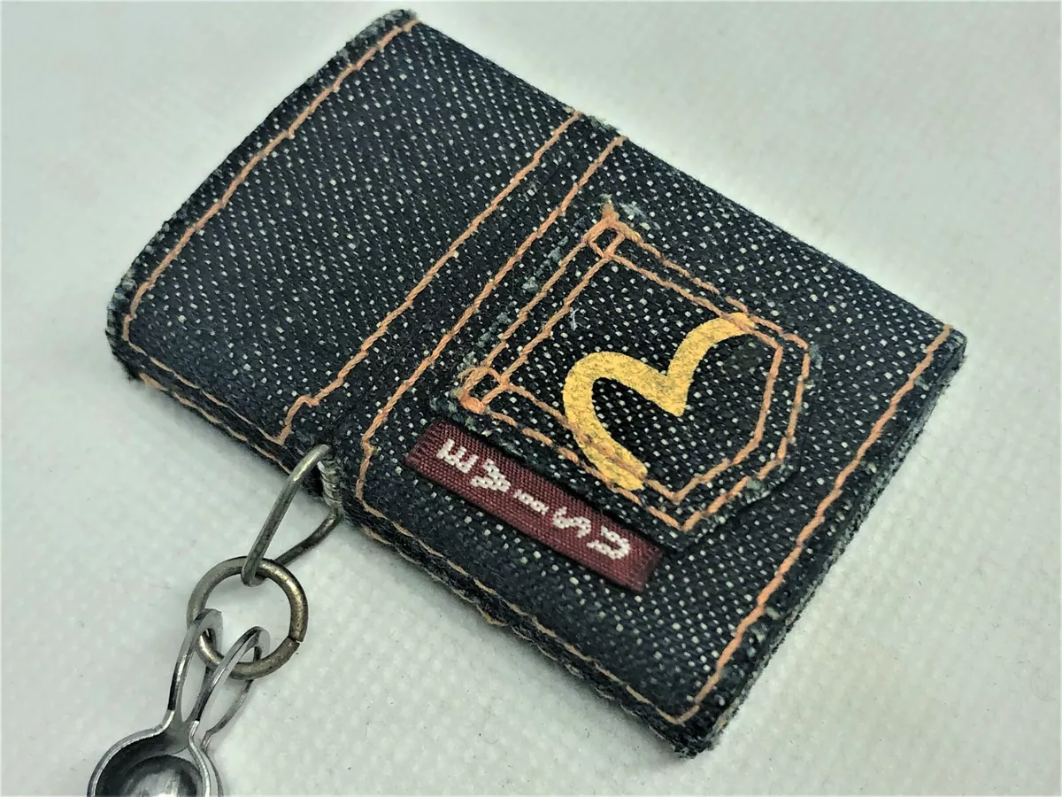 ZIPPO x EVISU Limited Model Collaboration Denim Jeans Full Wrap Lighter w Chain