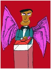 Wall Decor Poster.Fine Graphic Art Design.Lovely Red Vampire.Room Home art.296