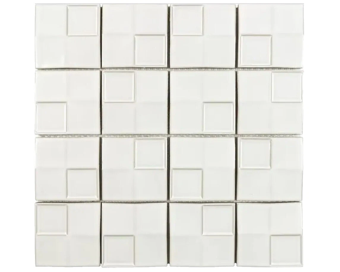 Hojas de Azulejo De Mosaico De Cerámica Blanco Azulejos