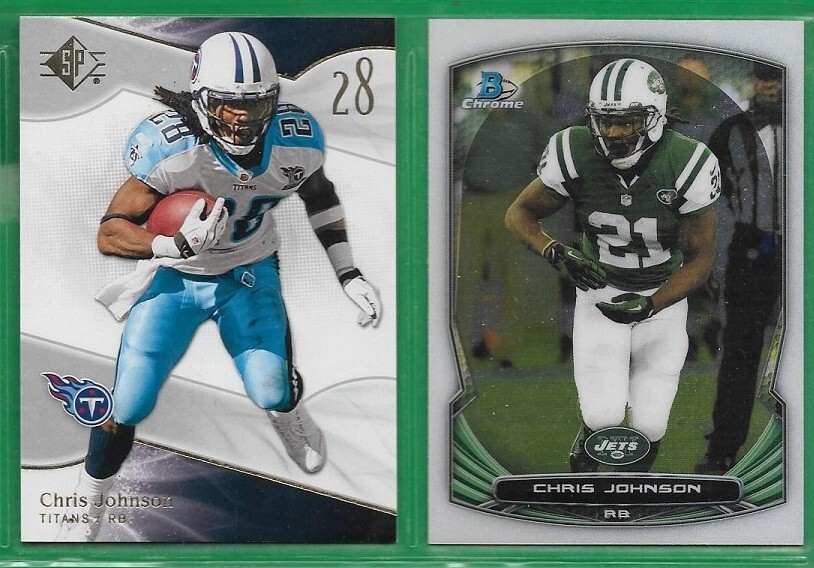 Chris Johnson 2 Card LOT Titans (MINT) 2014 Chrome #53 2009 Upper Deck #5