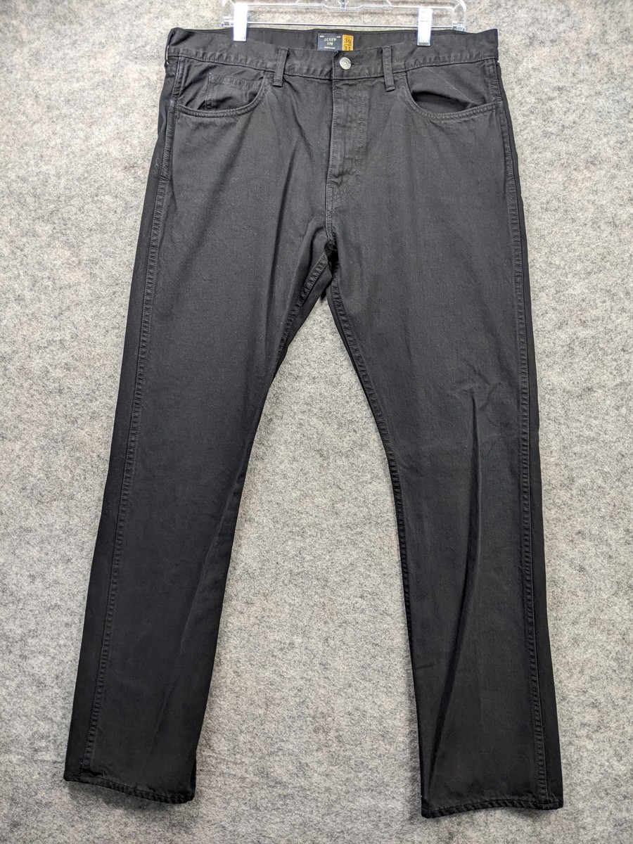 Crew Jeans Mens 37x 33 Black Denim 770 Straight-Fit 5-Pockets