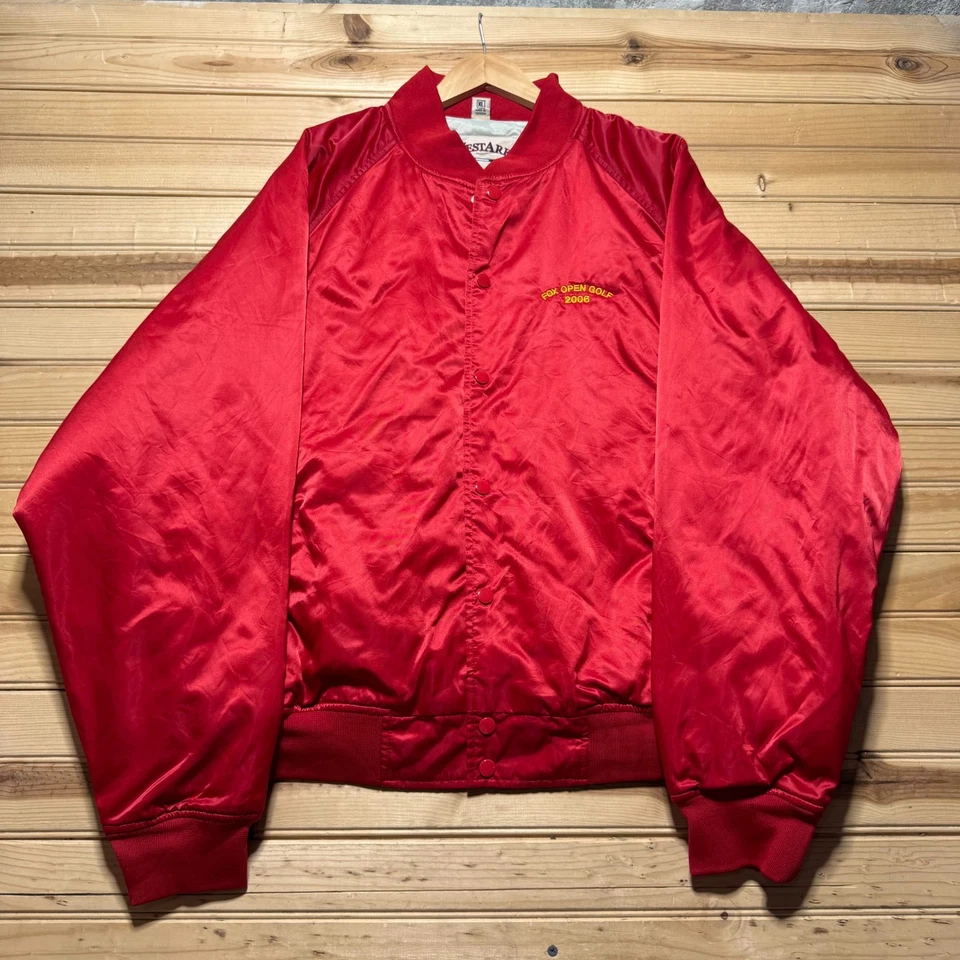 Jaqueta de cetim Y2K 2006 Fox 1 lounge aberta golfe Ames Iowa barra de karaokê - Tamanho XL - Imagem 2 de 4