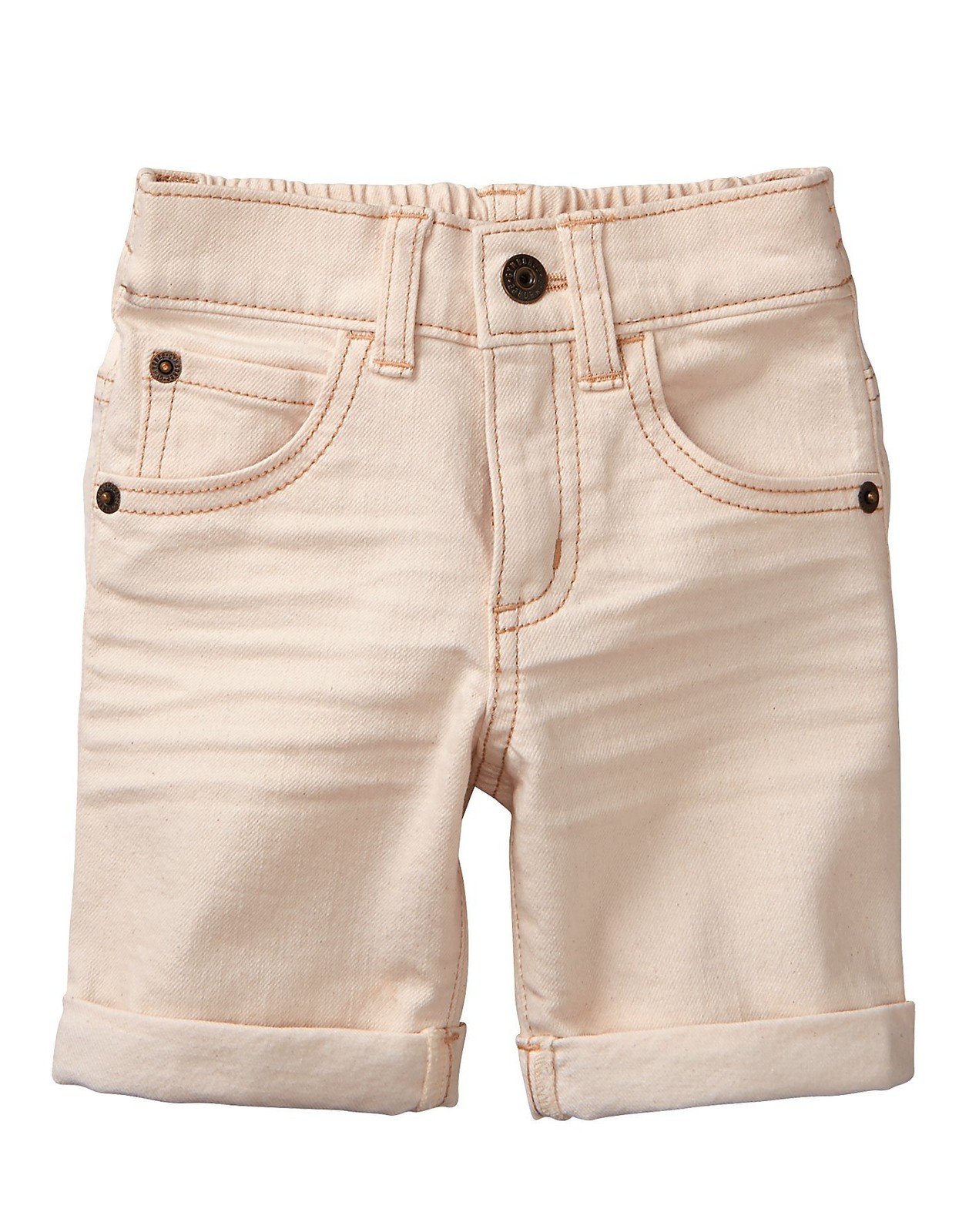 Gymboree Boys' Little 5 Pocket Denim Shorts White 4
