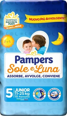 Pampers Sole&Luna 5 Junior Windeln 11-25 Kg 15 Stk. Multicolor - Bild 1 von 3