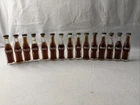Vintage Miniature Coca Cola Bottles - 15 Bottles 3" high Real Glass Metal Tops