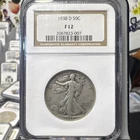 1938 D Liberty Walking Half Dollar F 12 NGC Silver Business Strike KM# 45