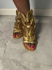 Giuseppe Zanotti Gold Cruel Wing Flats sandals women 37