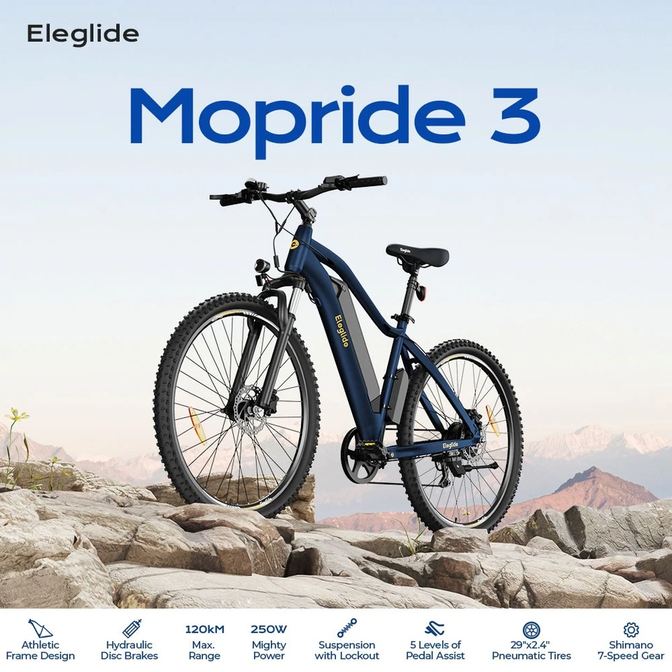 Eleglide Mopride 3 29-Zoll Elektrofahrrad 250W Motor E-Bikes 7 Gänge E-City Bike