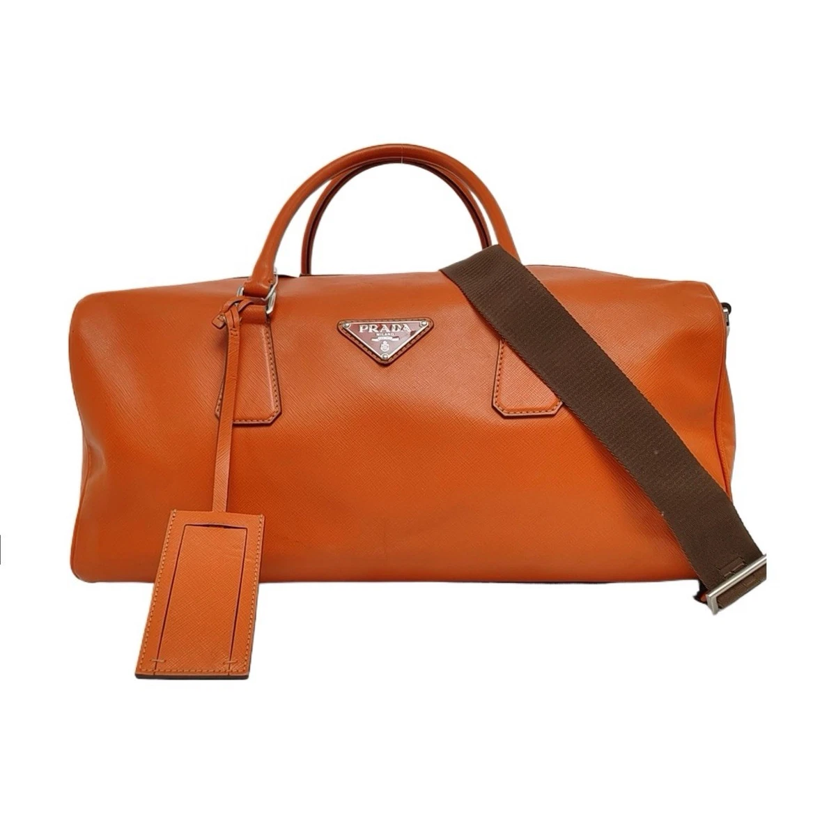 PRADA Leather Exterior Orange Bags & Handbags for Women for sale