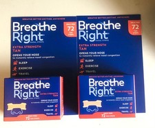 2 Breathe Right Extra Strength Nasal Strips - 72 TAN STRIPS Each