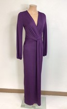 Purple Maxi Dress Gown Side Sash Womens Medium New