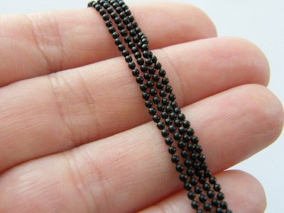 4 schwarze Kugelketten 59 cm Halsketten FS302