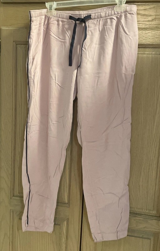Old Navy Drawstring Bottoms Size m Solid Pink With Black Stripe