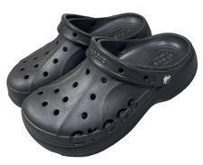 Crocs Baya Platform Clog Womens 9 Black Lightweight Comfort Casual Slip-On