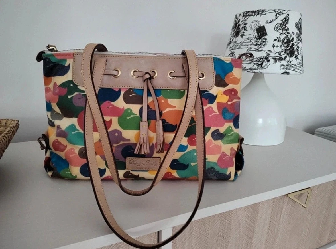 Dooney And Bourke Wonder Duck Colorful Rainbow Shoulder Bag Purse Vintage