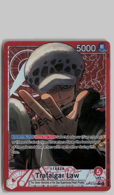 #ad Trafalgar Law OP14 001 Leader Alt Art OP 14 The Azure Seas Seven One Piece TCG $45.00