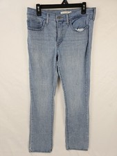 Levi's 314 Women 30 30X30 Shaping Straight Light Wash Distressed Jeans