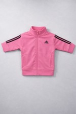 adidas Girls Long Sleeve Full-Zip Track Jacket Pink Size 18