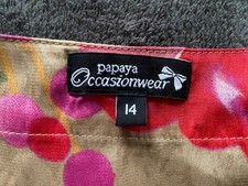 Papaya Pink Floral Silk Dress Size UK:14