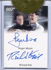 James Bond 50th Anniversary 2 Roger Moore & Richard Kiel Dual Autograph Card