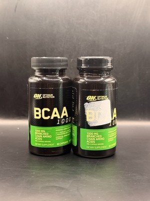 2 Pack Optimum Nutrition BCAA 1000 - 60 Capsules Each - Exp 02/26 / 10/26
