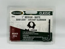  Weaver Mount 49046 Quad Lock Rifle Scope Rings 1” Medium Height Aluminum