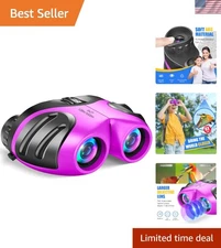 Crystal Clear 8X Binoculars for Kids - Night Vision, Safe Eyepieces & Easy Focus