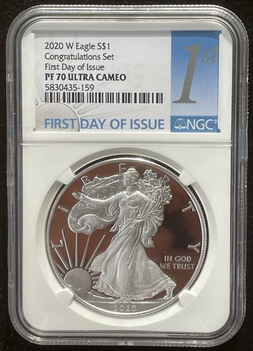 2020-W $1 SILVER AMERICAN EAGLE NGC PF70 First Day of Issue FDOI : 06473