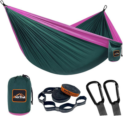 Camping Hammock, Super Lightweight Portable Parachute Hammock with Two Tree Stra
