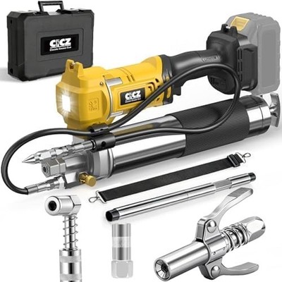 Electric Grease Gun Compatible with Dewalt 20V Battery, Variable Speed Triggers,
