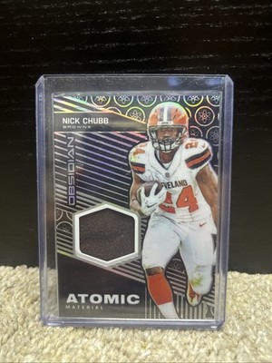 2019 Panini Obsidian Atomic Material Relics Nick Chubb #AM-6 /75 Game Worn