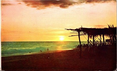 Postcard Mexico Acapulco Gro Sunset on Pie de la Cuesta