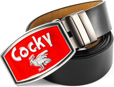Western Belt Cowboy Belts for Men Women, Western Leather Belts Cocky Buckle Belt