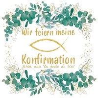 20 Servietten Eukalyptus Konfirmation Fisch SchöN Dass Du Da Bist Spruch 33X33Cm