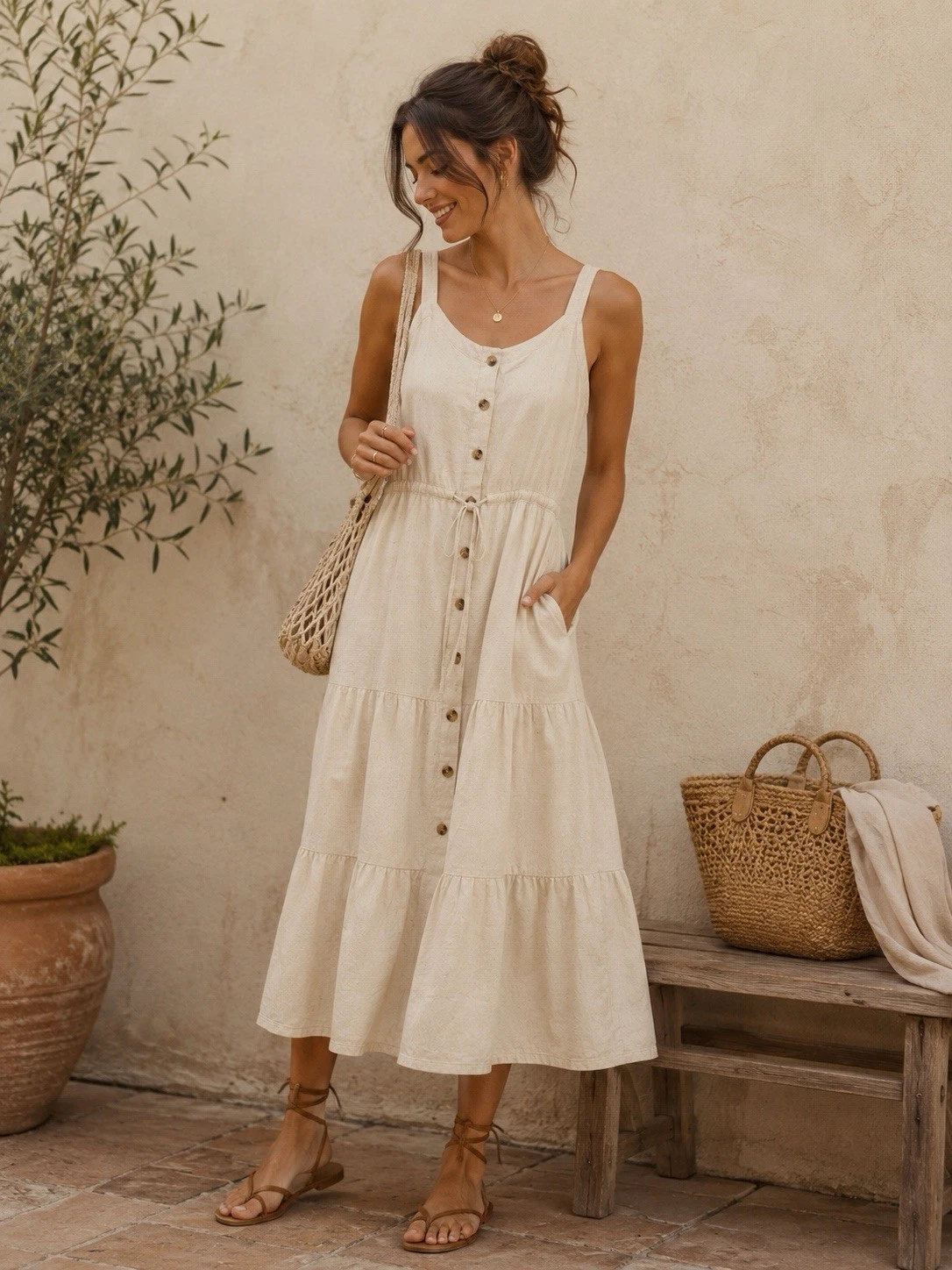 NWT Lucky Brand Boho Cottagecore Smocked Tiered Midi Dress Size L
Opens in a new window or tab