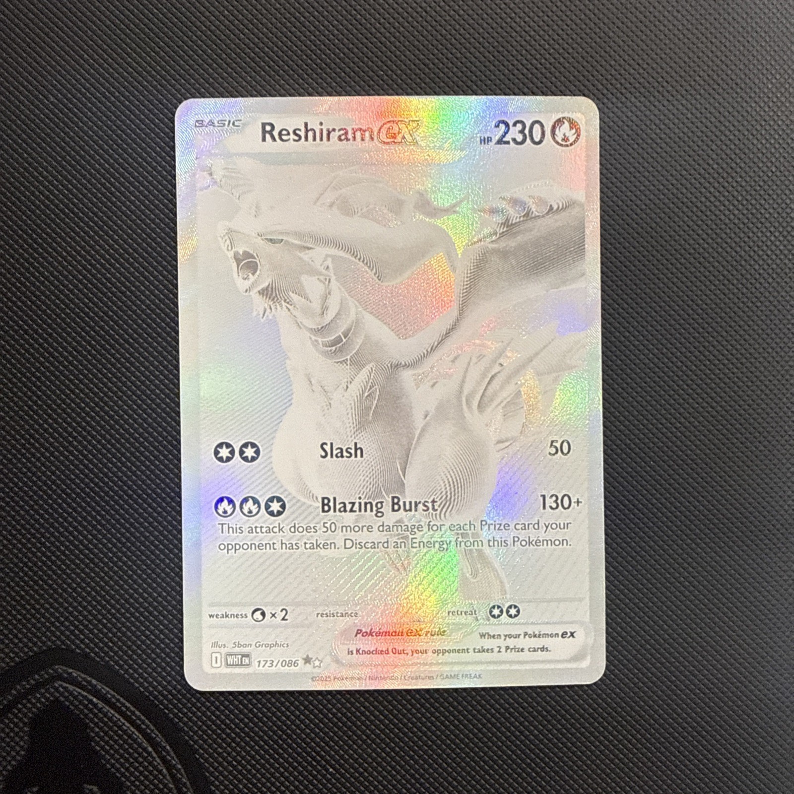 Pokemon Reshiram ex 173/086 White Black Rare SV: White Flare Full Art NM/M++