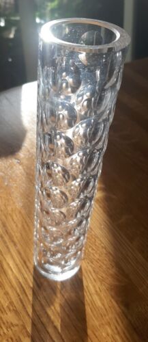 Vintage Nachtmann Crystal Cylinder Bud Vase Modernist design W GERMANY