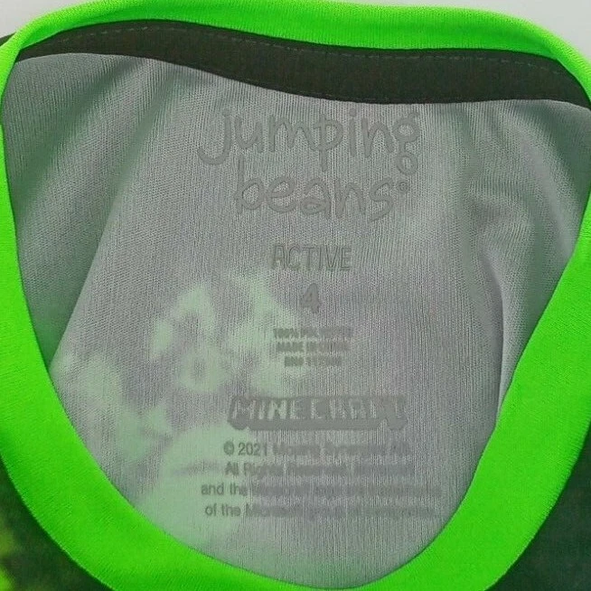 Minecraft Boys Tank Top Officially Licensed Jumping Beans Active Size 4 Creeper  - Image 4 of 4