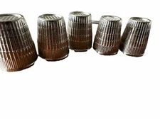 Lot of 5 Vintage Thimble Made in West Germany? silver metal
