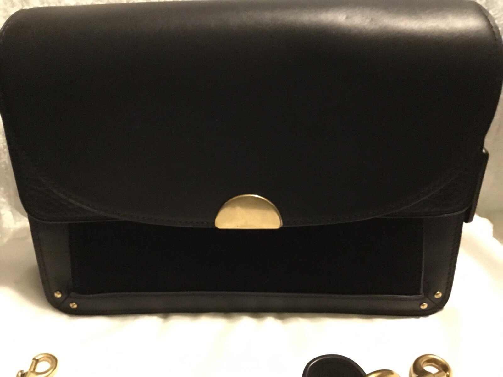 Borsa a tracolla Coach Dreamer in pelle mista nero oro #73547